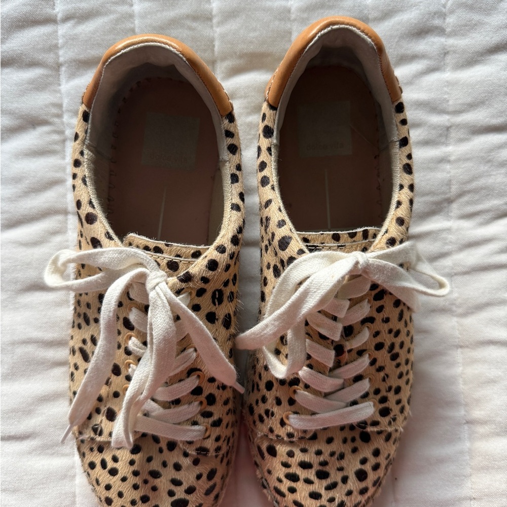 Dolce Vita Leopard Print Sneakers with White Laces